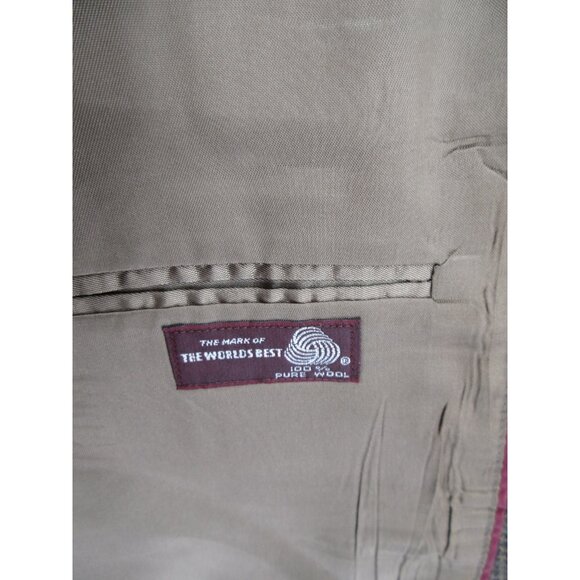 VINTAGE Evan Picone Sport Coat 42 Herringbone Blazer Wool Jacket * - Picture 15 of 16